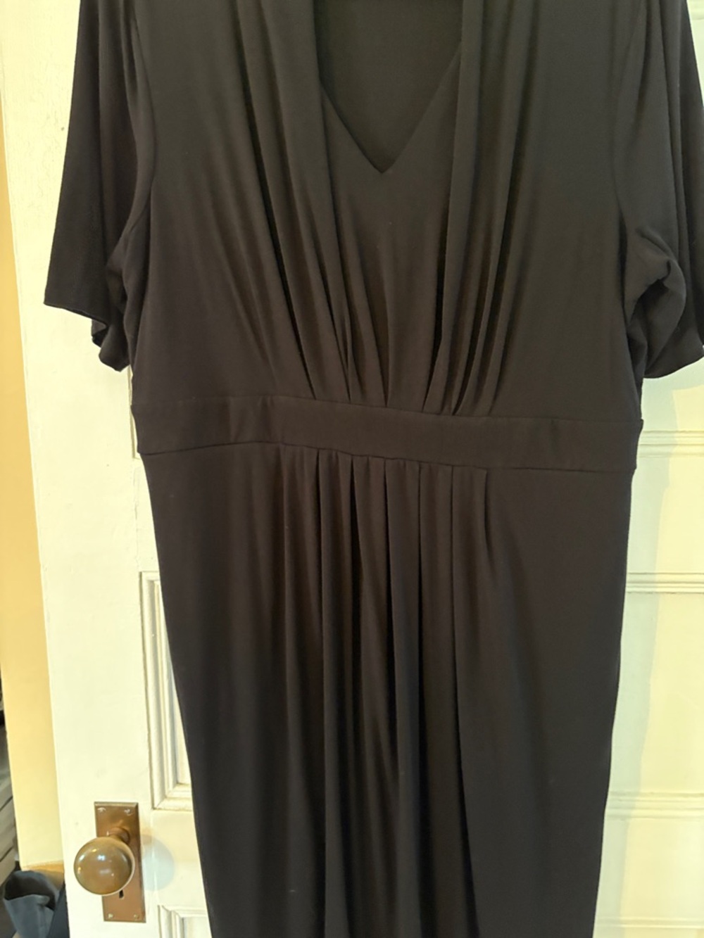Chico's Black Short-Sleeve V-Neck Dress - Picture 5 of 11